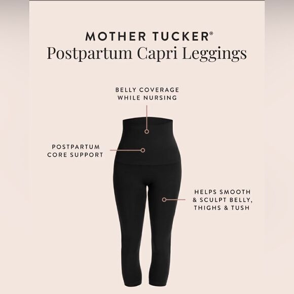 Belly Bandit Mother Tucker Capri black postpartum compression Leggings sz Medium - Picture 5 of 9